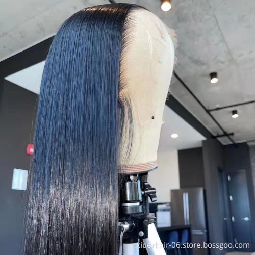 Wholesale Highlight Transparent Hd Colored Gs Perruque 100% Pre Plucked Straight Brazilian Lace Front Human Hair Wigs